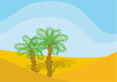 simsearch:400-04121488,k - Two palm-trees in a desert Foto de stock - Super Valor sin royalties y Suscripción, Código: 400-04098377