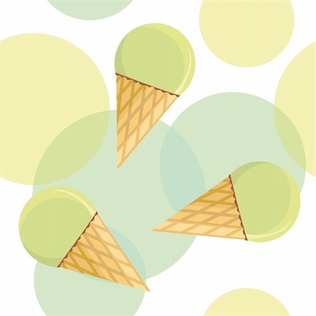 simsearch:400-04350016,k - Seamless pattern with mint ice-cream on spotted background. Stock Photo - Budget Royalty-Free & Subscription, Code: 400-04098378