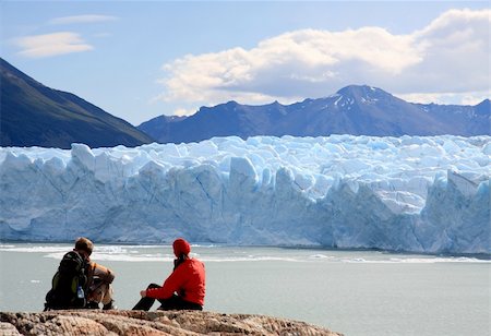 Couple looking at Perito Moreno Glacier, Patagonia, Argentina Stock Photo - Budget Royalty-Free & Subscription, Code: 400-04098960