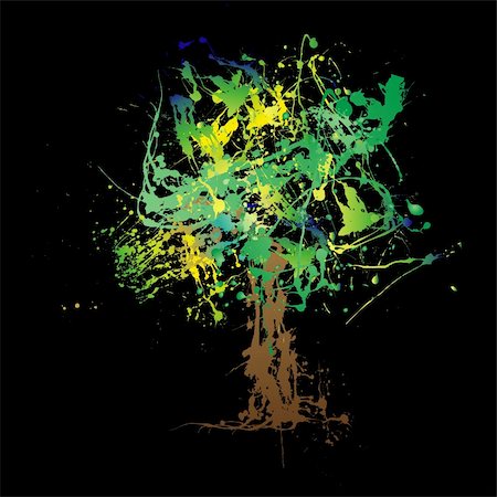 simsearch:400-04595330,k - Abstract tree vector illustration Stock Photo - Budget Royalty-Free & Subscription, Code: 400-04090343