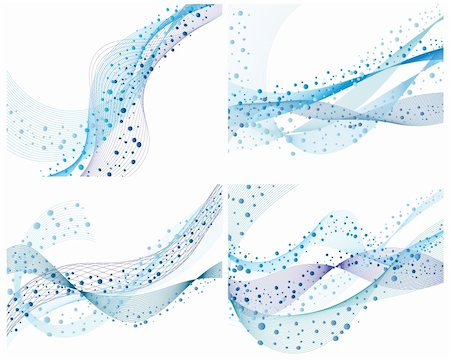 simsearch:400-05359029,k - Set of four abstract vector water background Photographie de stock - Aubaine LD & Abonnement, Code: 400-04090490