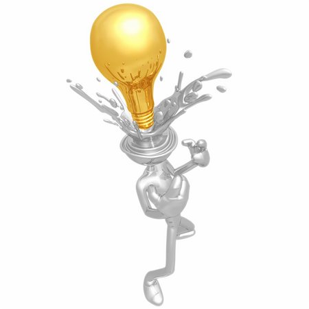 exploding light bulb - A Concept And Presentation Figure In 3D Stock Photo - Budget Royalty-Free & Subscription, Code: 400-04090885