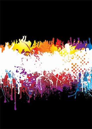 simsearch:400-04688937,k - Crowd scene with people hands held high on abstract rainbow background Stock Photo - Budget Royalty-Free & Subscription, Code: 400-04091266