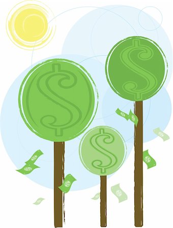 simsearch:400-08891312,k - Money growing on trees - more money vectors in porfolio Stock Photo - Budget Royalty-Free & Subscription, Code: 400-04092608
