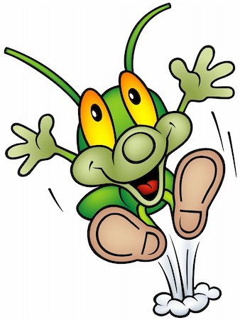 simsearch:400-04116240,k - Happy Green Bug 04 - happy jump, cartoon illustration as vector Stock Photo - Budget Royalty-Free & Subscription, Code: 400-04092670