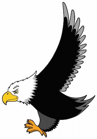 simsearch:400-04083265,k - Flying American eagle - vector illustration. Stock Photo - Budget Royalty-Free & Subscription, Code: 400-04092845