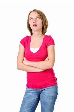 simsearch:400-04402256,k - Teenage girl showing attitude isolated on white background Stock Photo - Budget Royalty-Free & Subscription, Code: 400-04093771