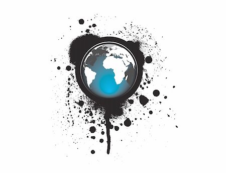 Abstract illustration with grunge globe Stock Photo - Budget Royalty-Free & Subscription, Code: 400-04105196