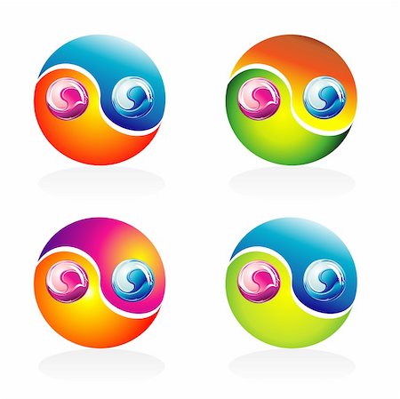 simsearch:400-04744928,k - Ying Yang Glossy Colorful style Stock Photo - Budget Royalty-Free & Subscription, Code: 400-04105420