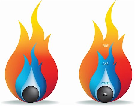 vector illustration of fire, gas, oil and water Stock Photo - Budget Royalty-Free & Subscription, Code: 400-04105433