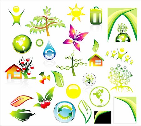 simsearch:400-05365678,k - Complete Environment ans recycle Icon set and Business card background Stock Photo - Budget Royalty-Free & Subscription, Code: 400-04106262