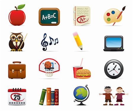 pencil painting pictures images kids - School And Education Icon Set Stock Photo - Budget Royalty-Free & Subscription, Code: 400-04109169
