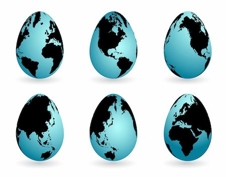 easter in canada - Easter eggs collection with world map Photographie de stock - Aubaine LD & Abonnement, Code: 400-04102261