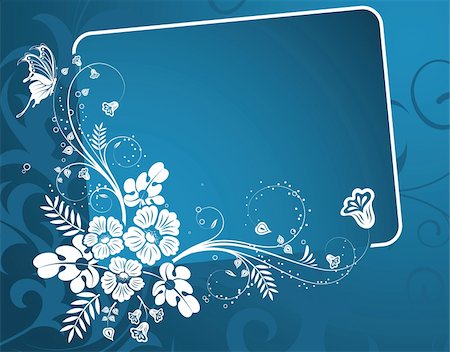 simsearch:400-04028301,k - Flower frame with Butterfly, element for design, vector illustration Stock Photo - Budget Royalty-Free & Subscription, Code: 400-04102801