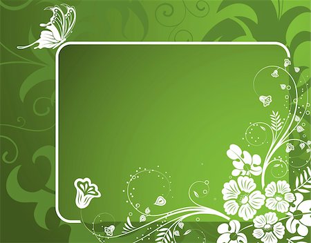 simsearch:400-04028301,k - Flower frame with Butterfly, element for design, vector illustration Stock Photo - Budget Royalty-Free & Subscription, Code: 400-04102802