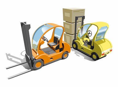 A Vector .eps 8 illustration of the forklift. Stock Photo - Budget Royalty-Free & Subscription, Code: 400-04114455