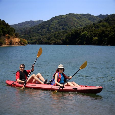 simsearch:400-05308802,k - A middle age couple kayaking on the lake Stock Photo - Budget Royalty-Free & Subscription, Code: 400-04114509