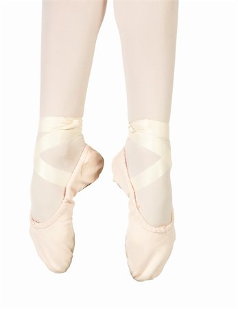 simsearch:400-04119672,k - Young female ballet dancer showing various classic ballet feet positions on a white background - Saunte in 1st. NOT ISOLATED Stock Photo - Budget Royalty-Free & Subscription, Code: 400-04115586