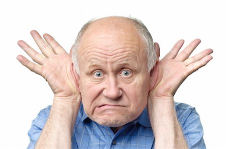 funny old people faces - senior funny bald man is making grimaces Stock Photo - Budget Royalty-Free & Subscription, Code: 400-04117376