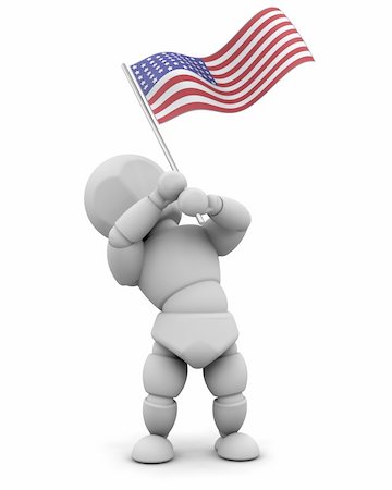 simsearch:400-06389956,k - 3d render of man with american flag Photographie de stock - Aubaine LD & Abonnement, Code: 400-04118679