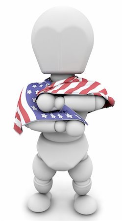 simsearch:400-06086537,k - 3d render of man with american flag Stock Photo - Budget Royalty-Free & Subscription, Code: 400-04118681