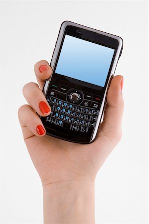 simsearch:400-06632132,k - Hand holding pda cell phone. Hand holding pda cell phone with empty screen Stock Photo - Budget Royalty-Free & Subscription, Code: 400-04118715
