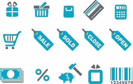 Vector icons pack - Blue Series, shopping collection Stock Photo - Budget Royalty-Free & Subscription, Code: 400-04118788