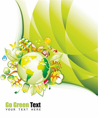 simsearch:400-04875639,k - Ecology Green Environmen Background with Eco Earth Illustration Stock Photo - Budget Royalty-Free & Subscription, Code: 400-04119760