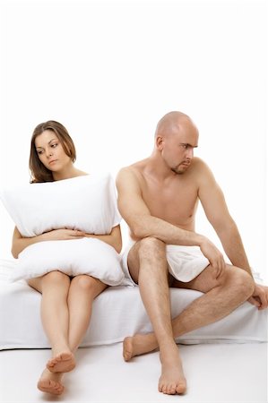 The man and the woman have quarrelled in bed Stock Photo - Budget Royalty-Free & Subscription, Code: 400-04110053