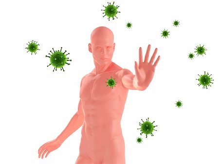 simsearch:400-04154364,k - 3d rendered illustration of a man blocking viruses Stock Photo - Budget Royalty-Free & Subscription, Code: 400-04110235