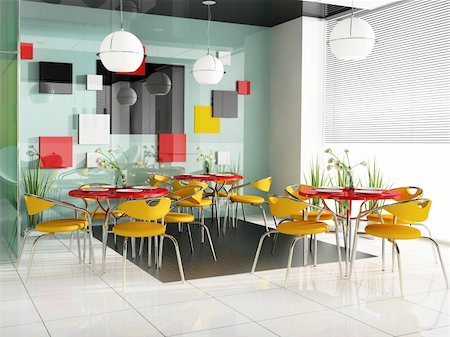 simsearch:400-04720552,k - dining table in modern cafe 3d image Stock Photo - Budget Royalty-Free & Subscription, Code: 400-04110268