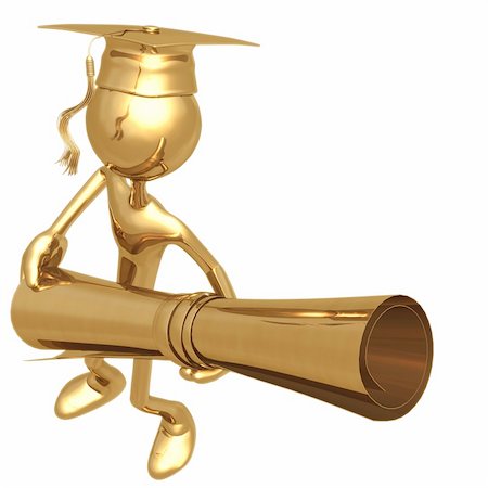 LuMaxArt Gold Guys Graduate Graduation Concept And Presentation Illustration Stock Photo - Budget Royalty-Free & Subscription, Code: 400-04110491