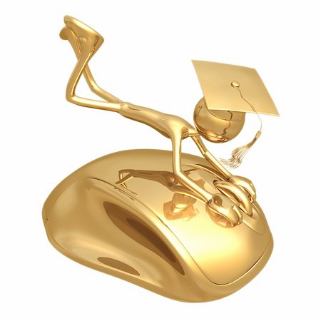 LuMaxArt Gold Guys Graduate Graduation Concept And Presentation Illustration Stock Photo - Budget Royalty-Free & Subscription, Code: 400-04110539