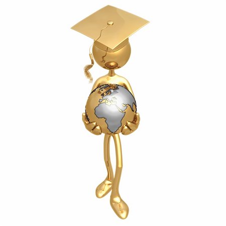 LuMaxArt Gold Guys Graduate Graduation Concept And Presentation Illustration Stock Photo - Budget Royalty-Free & Subscription, Code: 400-04110533