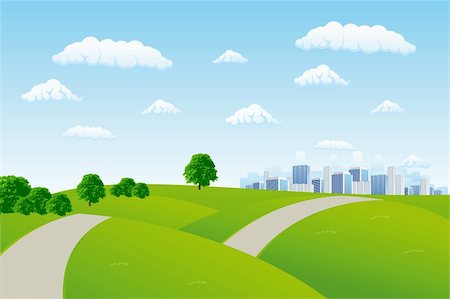 environmental business illustration - Summer cityscape Photographie de stock - Aubaine LD & Abonnement, Code: 400-04110704