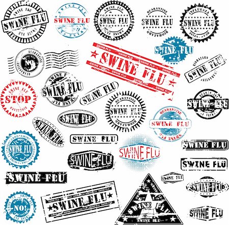 simsearch:400-04340735,k - Collection of grunge rubber stamps about swine flu. See other rubber stamp collections in my portfolio. Stock Photo - Budget Royalty-Free & Subscription, Code: 400-04111169