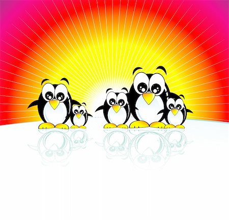 funny tuxedos - Funny family of penguins and south pole Stock Photo - Budget Royalty-Free & Subscription, Code: 400-04111318