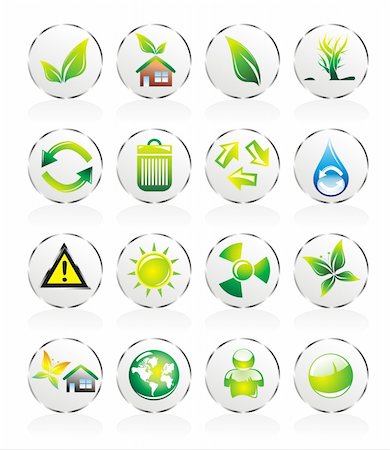 Collection of ecology and environmental icons Stock Photo - Budget Royalty-Free & Subscription, Code: 400-04111435