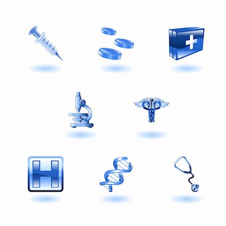 A set of shiny glossy medical icons Stock Photo - Budget Royalty-Free & Subscription, Code: 400-04111482