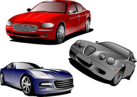 simsearch:400-05034481,k - Three cars. Sedan. Vector illustration Stock Photo - Budget Royalty-Free & Subscription, Code: 400-04112481