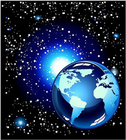 simsearch:400-04726836,k - Earth in the Space with stars background Photographie de stock - Aubaine LD & Abonnement, Code: 400-04113744