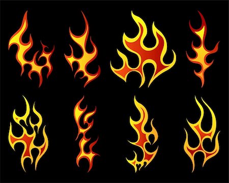 simsearch:400-04159167,k - Set of different fire patterns for design use Stock Photo - Budget Royalty-Free & Subscription, Code: 400-04125482