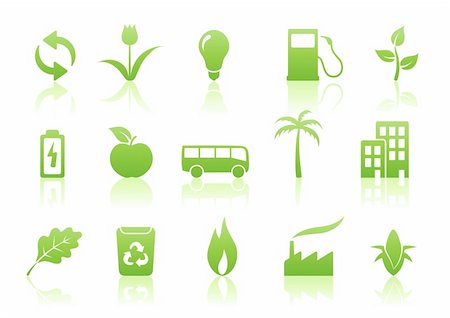 simsearch:400-05704598,k - Vector illustration of green ecology icon set Stock Photo - Budget Royalty-Free & Subscription, Code: 400-04126009