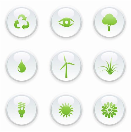 simsearch:400-04144101,k - Vector illustration of green ecology icon set Stock Photo - Budget Royalty-Free & Subscription, Code: 400-04126010