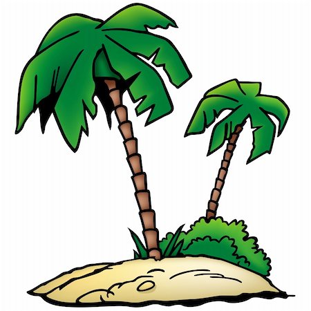 simsearch:400-04389195,k - Palms Beach - colored cartoon illustration as vector Stock Photo - Budget Royalty-Free & Subscription, Code: 400-04128320