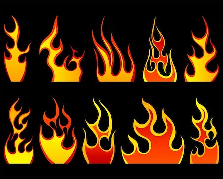 simsearch:400-04159167,k - Set of different fire patterns for design use Stock Photo - Budget Royalty-Free & Subscription, Code: 400-04128384