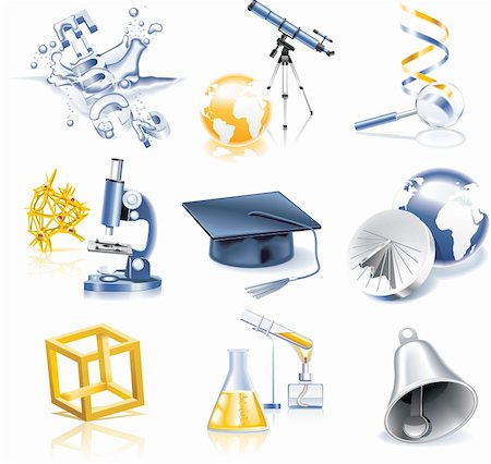 physics icons - Set of science related icons Stock Photo - Budget Royalty-Free & Subscription, Code: 400-04120232