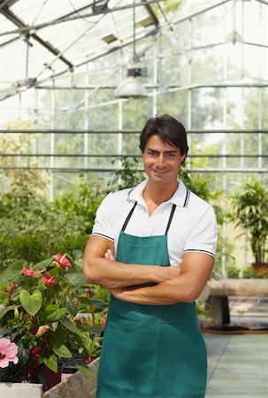 portrait of male florist looking at camera with arms folded Stock Photo - Budget Royalty-Free & Subscription, Code: 400-04121103