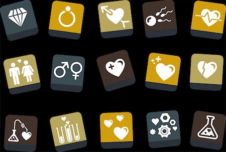 simsearch:400-06207242,k - Vector icons pack - Yellow-Brown-Blue Series, s.valentine collection Stock Photo - Budget Royalty-Free & Subscription, Code: 400-04121746