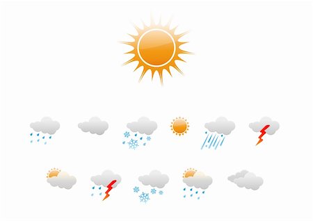 simsearch:400-04046799,k - Vector illustration ? set of elegant Weather Icons for all types of weather Foto de stock - Super Valor sin royalties y Suscripción, Código: 400-04121886